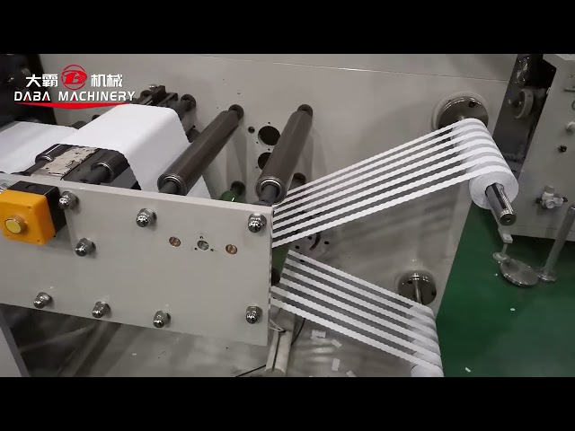 Rotary die cutting machine with double die cutting station for wavy rectangle label