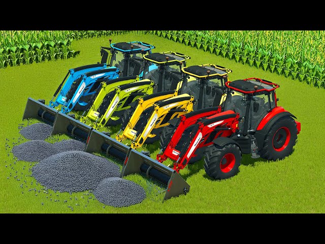 HARVESTING MAIZE & SUNFLOWERS AND LOADING WITH VALTRA TRACTORS - Farming Simulator 25