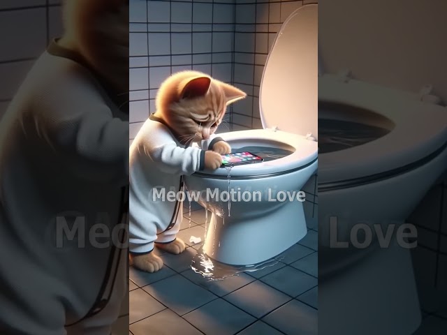 What u do if phone drops in toilet#cat #cute #kitten  #kitty #funny #catlover