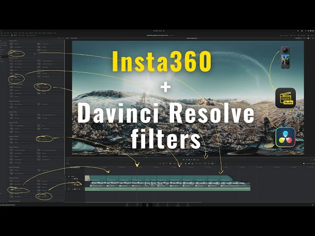 💎 Davinci Resolve Filters over 360 footage (Insta360 X3) #insta360studio #davinciresolve #360video