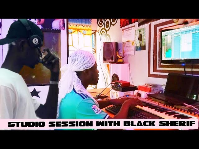 Black sherif studio session in America 2023