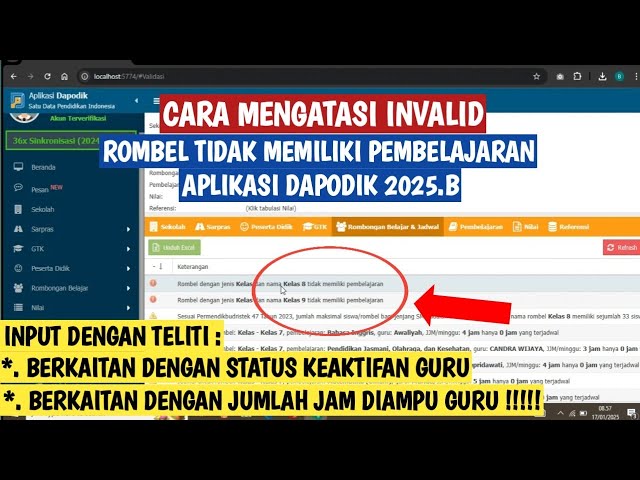 CARA MENGATASI INVALID ROMBEL TIDAK MEMILIKI PEMBELAJARAN DAPODIK 2025.B