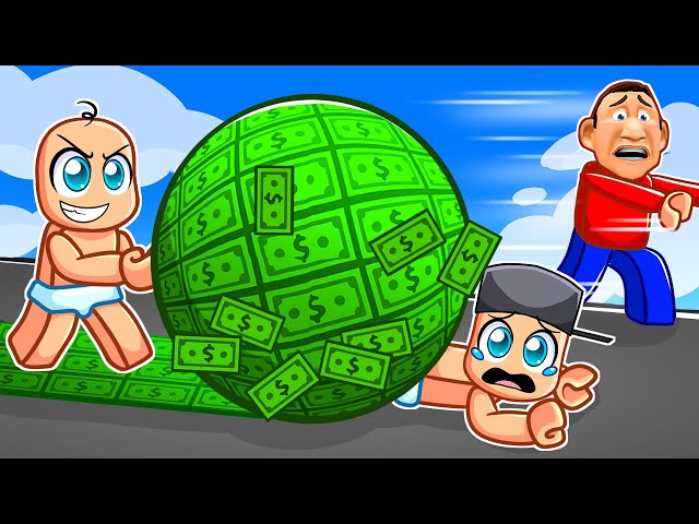 Building The BIGGEST MONEY BALL With MY FAMILY in Roblox!