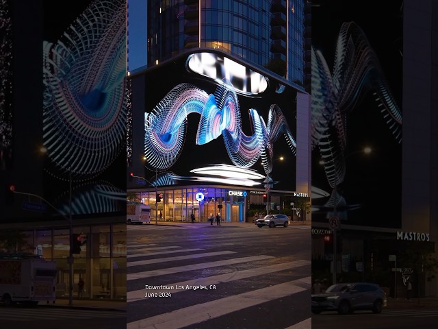 Cosmic Weave on the Largest LED Facade of LA • Collab w/ StandardVision #digitalart #losangeles #la