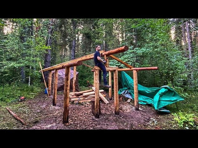 We have completely dismantled the dugout and are already building a beautiful log cabin!