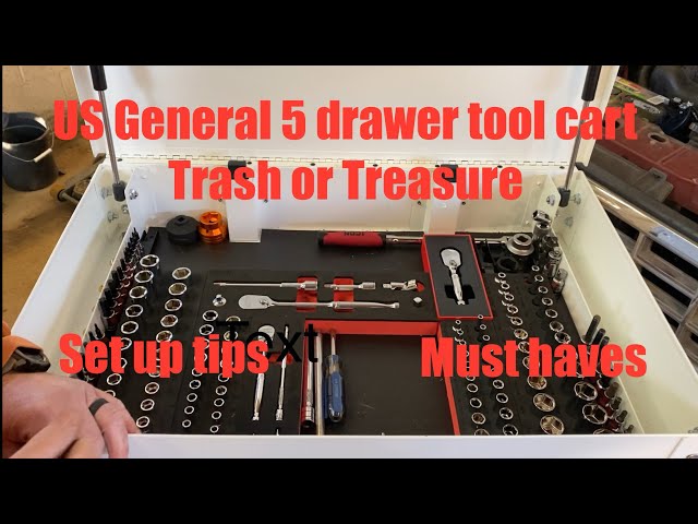 Harbor Freight US General 5 drawer tool cart!