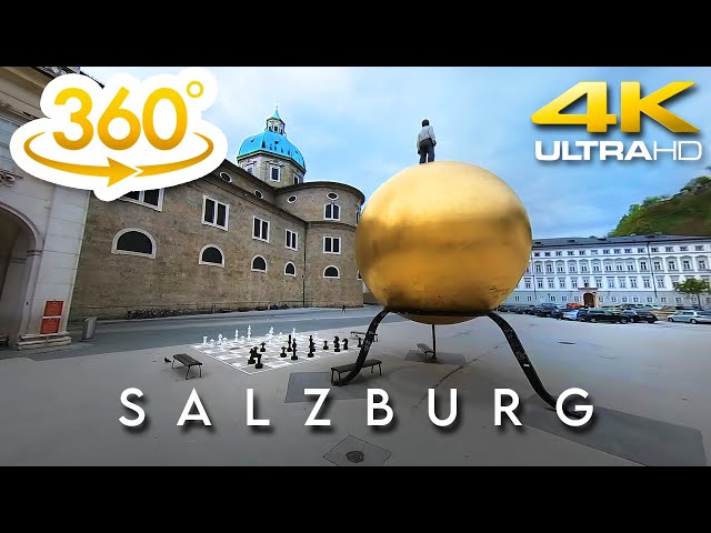 360° WALK in The HEART of SALZBURG Austria 🇦🇹 | Virtual Walking Tour in Downtown City Center.