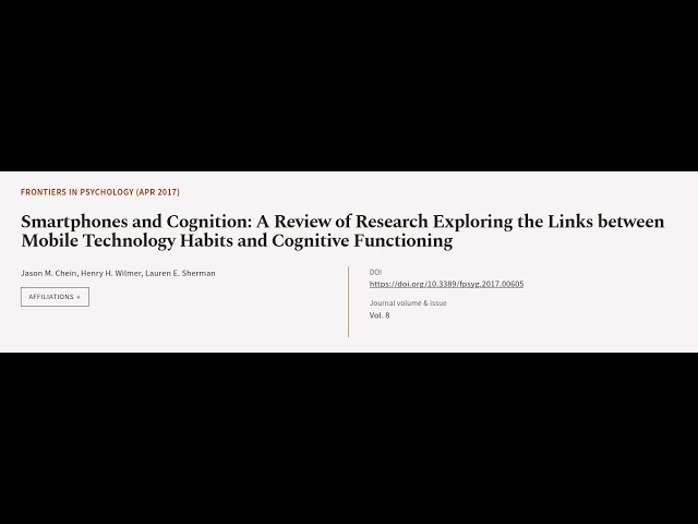 Smartphones and Cognition: A Review of Research Exploring the Links between Mobile Te... | RTCL.TV