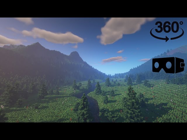 Peaceful Mountain Valley in Minecraft | ( 360° Video VR )