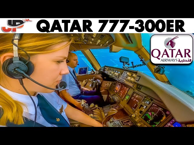 Qatar 777-300ER stunning Maldives landing in Crosswind & Rain