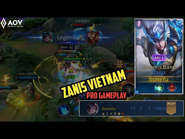 Zanis Jungle Server Vietnam 17 Kill Pro Gameplay | AOV | 傳說對決 | ROV | Liên Quân | Penta Strom