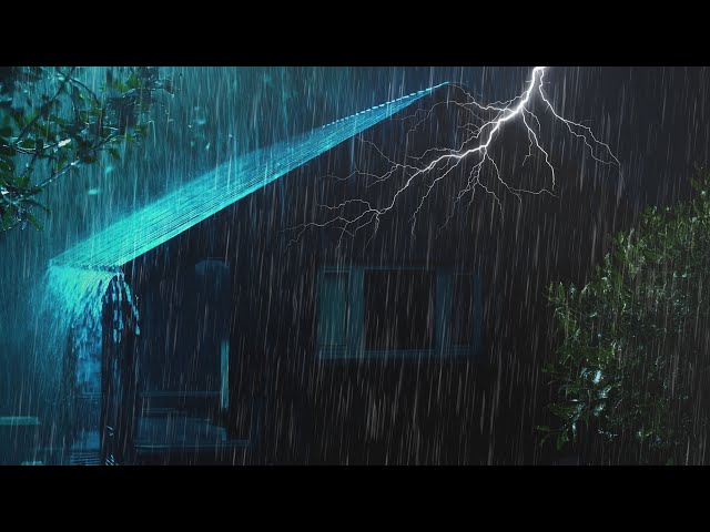 Say Goodbye To Stress To Sleep Instantly With Heavy Rain And Thunder On Metal Roof