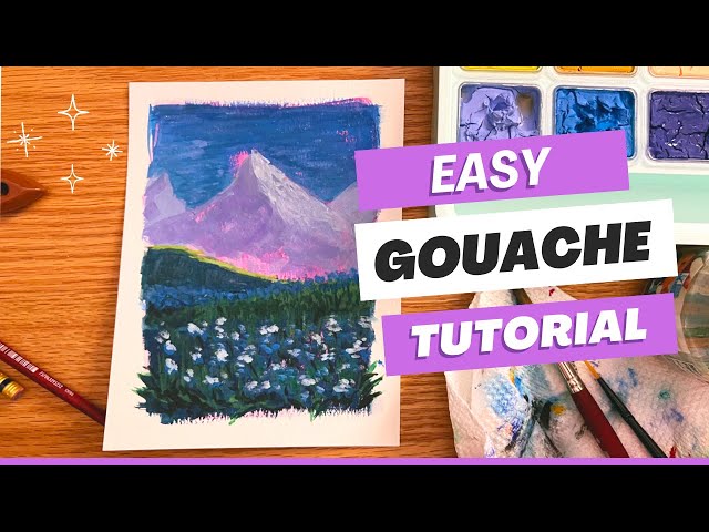 EASY GOUACHE PAINTING TUTORIAL: Step-by-step painting process