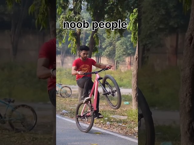 noob people+Pro people+legend people with cycle wheelie #stuntsperformer #cycle #stunts #wheelie