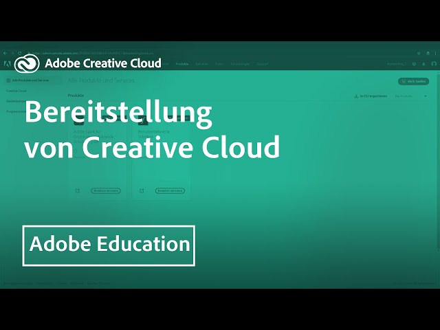 BEREITSTELLUNG VON CREATIVE CLOUD | Adobe DE