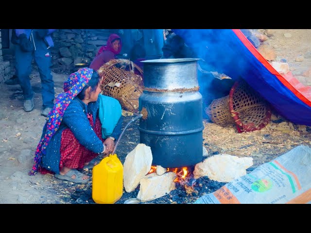 Raksi Making & Very Hard Daily Life in Himalayan Villages. Life in Nepal