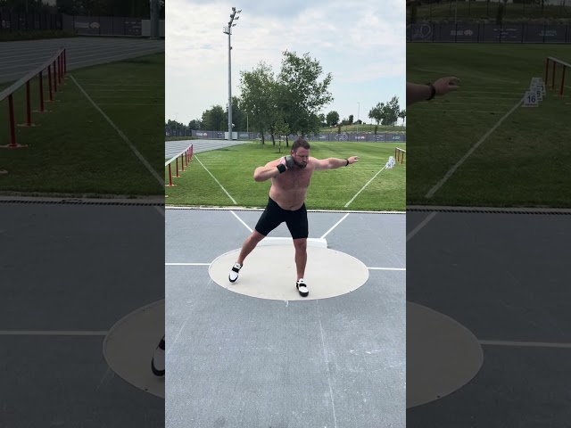 Tom Walsh throwing 23m in training for the 2023 World Champs with the 7.26kg shot on August 18, 2023