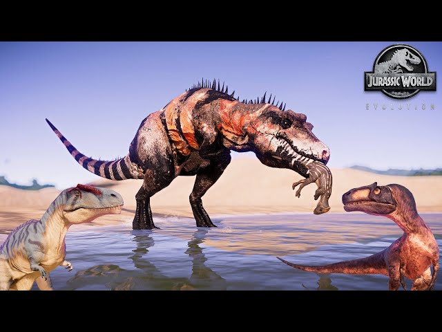 Tyrannotitan, Saurophaganax, Bahariasaurus Dinosaur Battle in 🌍 Jurassic World Evolution