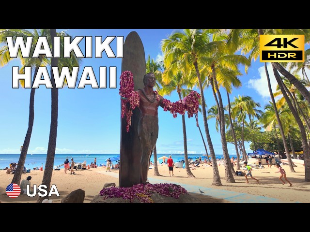 Hawaii Walking Tour - Waikiki Beach in Honolulu | USA 🇺🇸 | December 2024 | 4K HDR