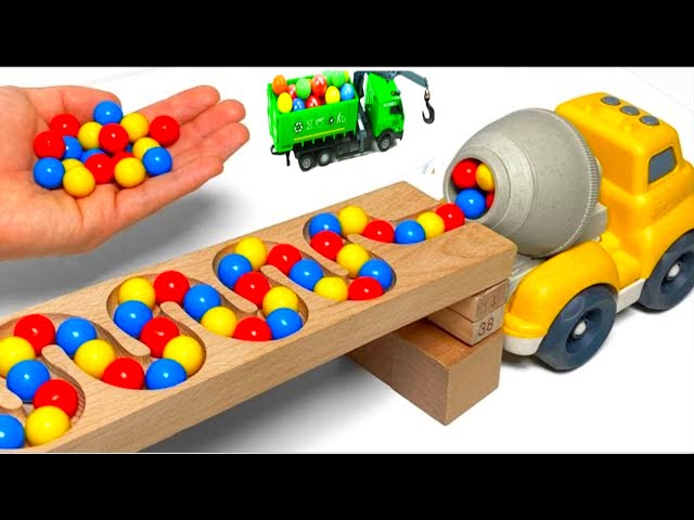 Marble Run Race ☆ HABA Slope & Retro Truck, Garbage Truck Long Version 2