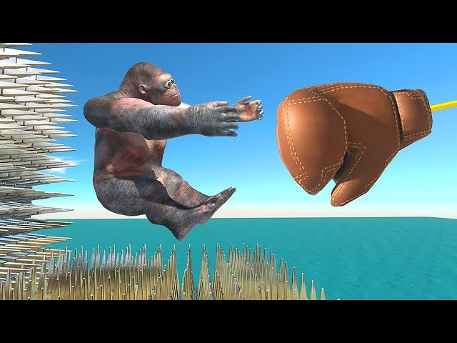 Knockout Punch Into Giant Spikes - Animal Revolt Battle Simulator