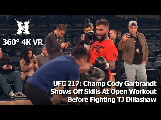 (360° VR / 4K) UFC 217: Champ Cody Garbrandt Shows Off Skills At MSG Before Fighting Dillashaw