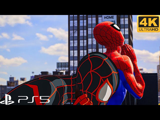 Team Spiderverse fight Sandman 4K HDR Ps5 Slim