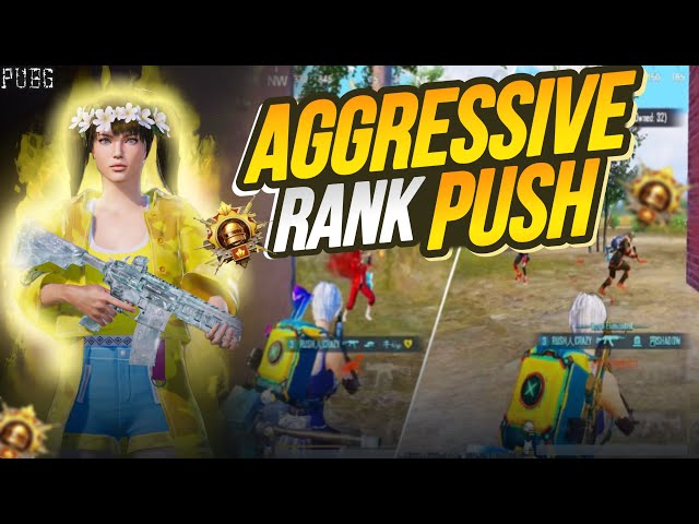 FULL AGGRESSIVE RANK PUSH WITH RANDOMS | Rush Crazy 1v4 clutches🔥 | PUBG Mobile