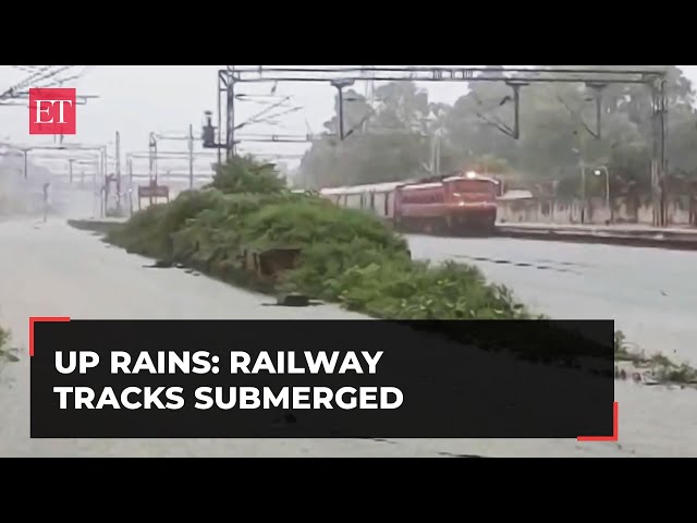 Uttar Pradesh: Railway tracks submerged as heavy rainfall continues in Barabanki