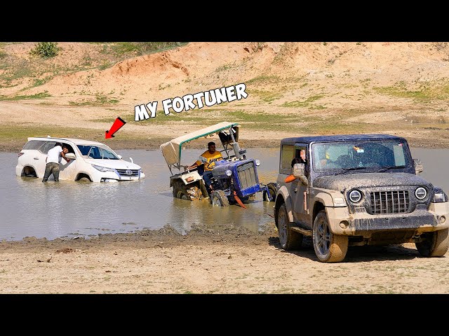 RIP...My Fortuner 😭 - 4x4 off-road test | Thar, Tractor, Fortuner.