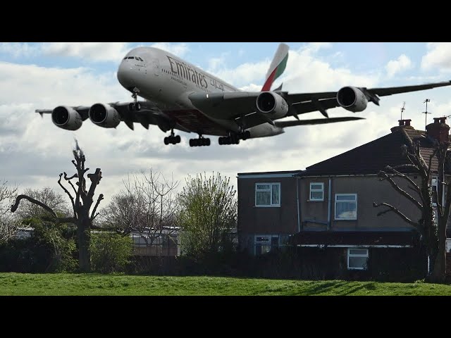 GIANT PLANES So CLOSE To HOUSE 🏡Heathrow Airport Live #a380 #aviation #viral #heathrow