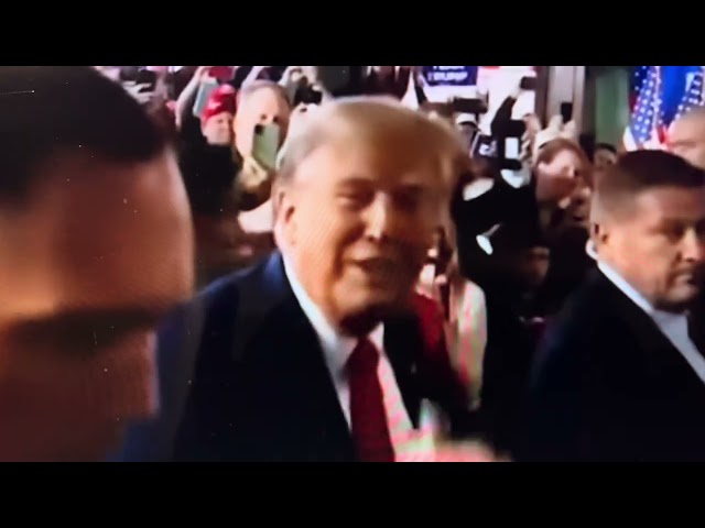 Former President Donald Trump greets supporters at an event in Ankeny, Iowa on 11/02/23