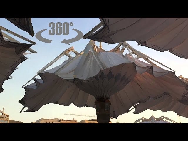 Under the umbrellas of Masjid Nabvi in 360