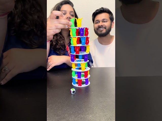 Let’s Play Tower collapse with us!! #boardgames #couple #puzzle #family #cricket #shorts #challenge