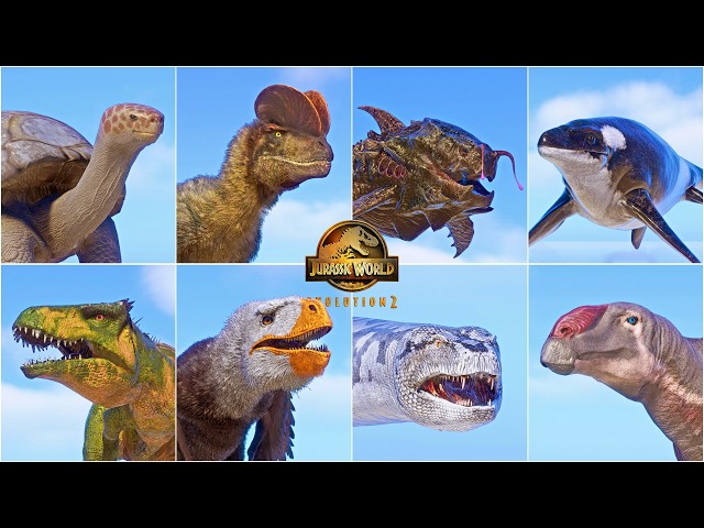 ALL NEW 49 MODDED DINOSAURS & REPTILES IN JURASSIC WORLD EVOLUTION 2