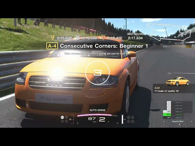 License Centre | A-4 | Consecutive Corners: Beginner 1 | My First Gran Turismo