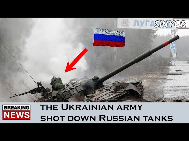 Burn out Russian tanks lie in ruins and debris in Mariupol, Ukraine