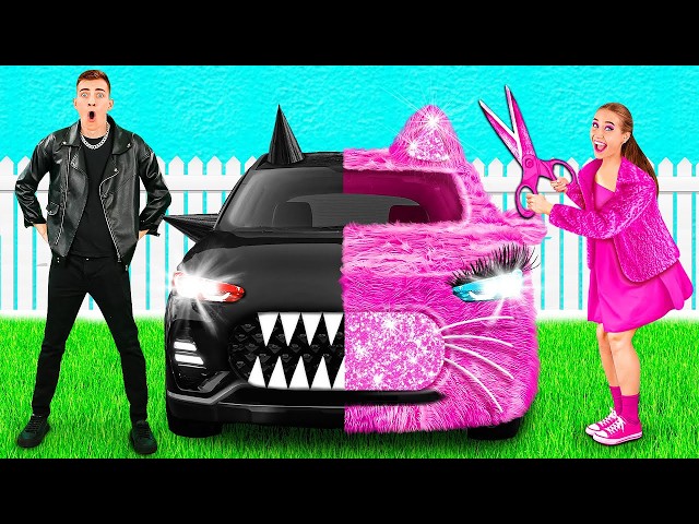 Pink Car vs Black Car Challenge | Funny Challenges by TeenTeam Challenge