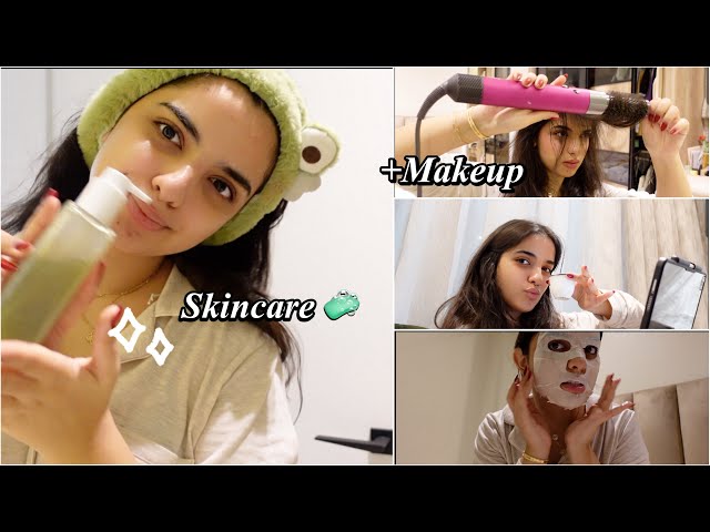 فلوق الويكند!!!🙌🏽💞skincare routine +makeup+chit chat