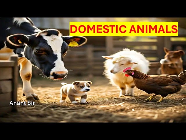 "🐶🐱 Domestic Animals Names & Sounds | Fun Learning Video for Kids! 🐮🐰🐴"