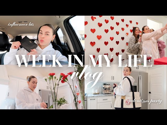 FEBRUARY VLOG 🤍 week in my life, hot rollers tutorial, hosting a galentines party + influencer bts!