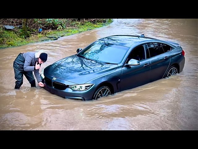 Fails Galore and Epic Close Calls || Vehicles vs Deep Water || Uk Flooding Compilation #7