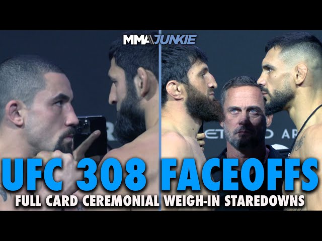 UFC 308 Full Fight Card Final Faceoffs: Robert Whittaker vs. Khamzat Chimaev| Ceremonial Weigh-Ins