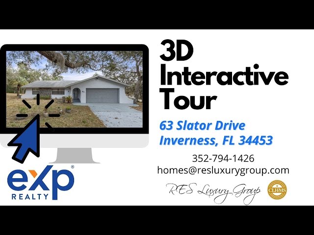 Interactive 3D open house tour of home for sale - 63 N Slator Ave, Inverness, FL 34453