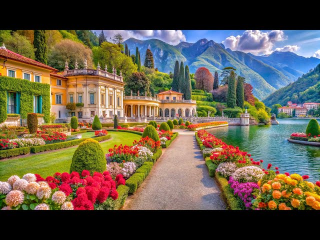 EXPLORE LAKE COMO: VILLA CIPRESSI, VILLA MONASTERO, VILLA MELZI, VARENNA, BELLAGIO, COMO 4K HDR