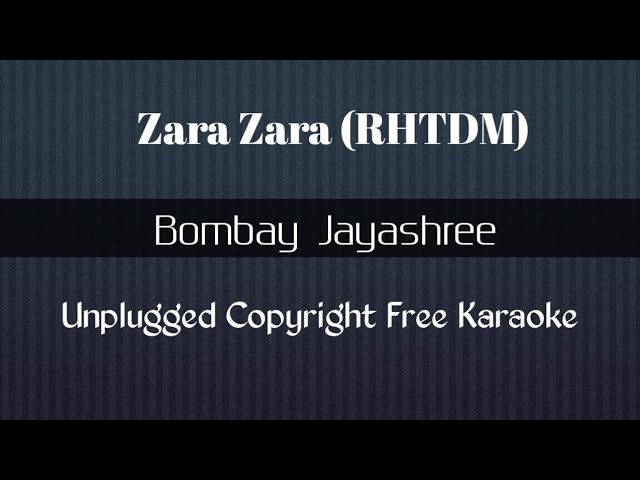 Zara Zara | Unplugged Karaoke | Bombay Jayashree | Insta Karaoke