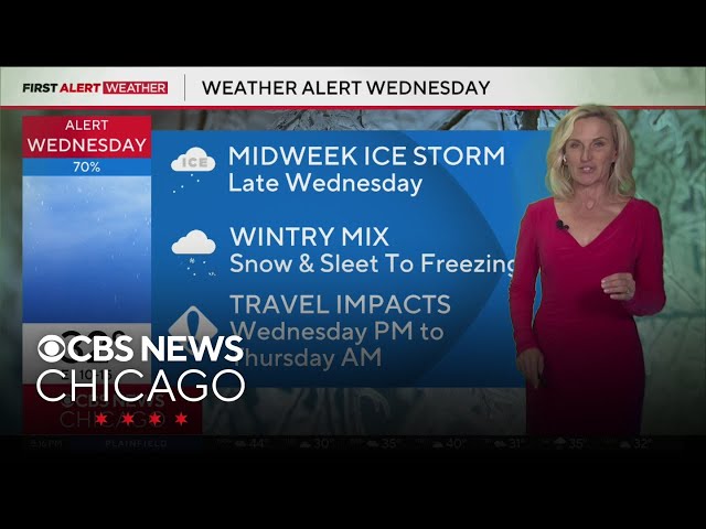 Ice storm coming to Chicago late Wednesday