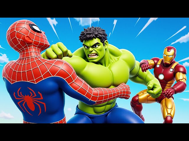 TEAM SUPERHERO RESCUE FAMILY SPIDERMAN vs FAMILY HULK, SUPER-GIRL, SUPER MAN | LIVE ACTION STORY #14