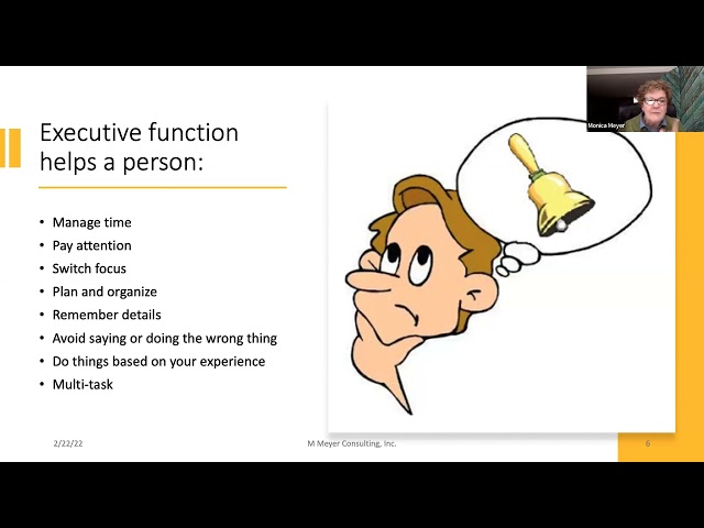 “Executive Function” Presented by Monica Meyer Autism Consultant