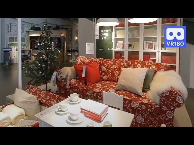 3D 180VR 4K IKEA Winter Comfort living Room Interior in Ikea Showroom